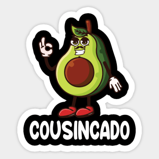 Avocado Man Face Dancing Happy Day Cousincado Brother Sister Sticker